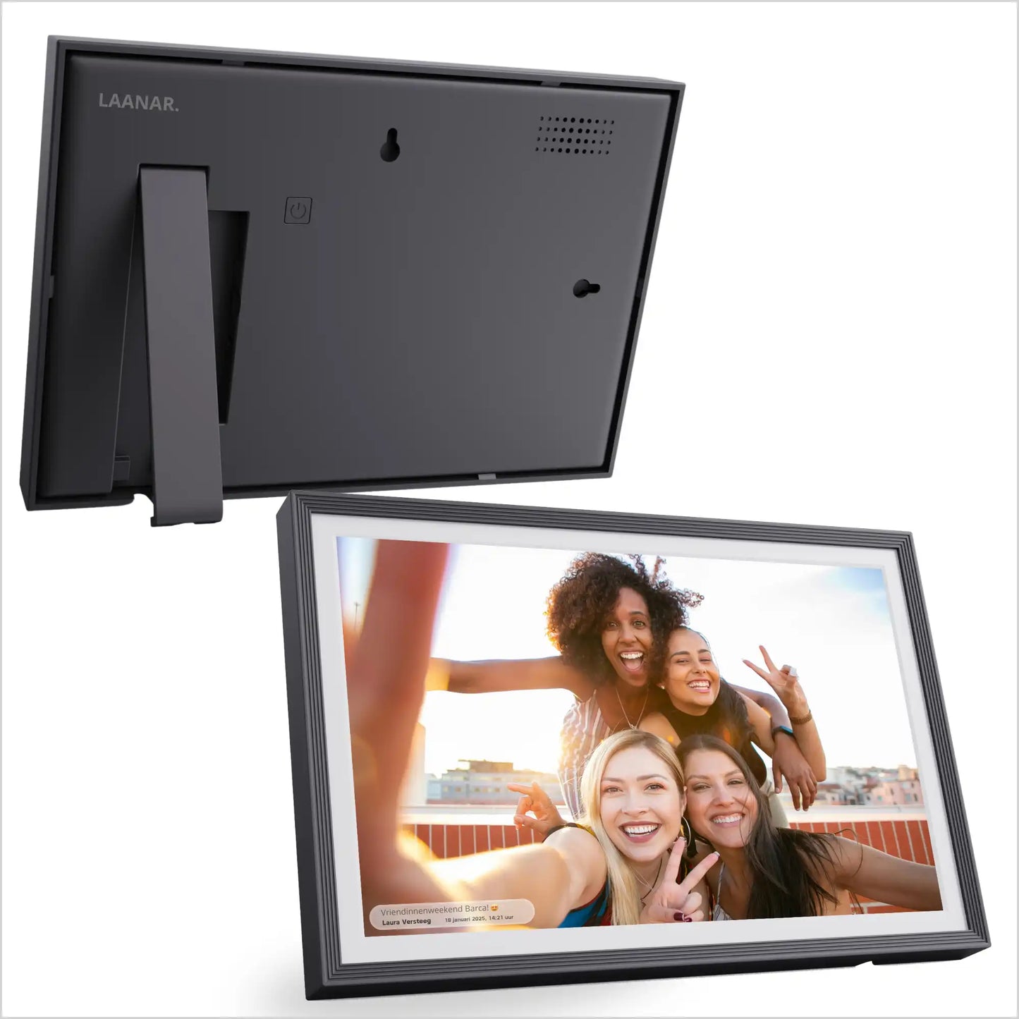 Digitale Fotolijst met WiFi, Frameo App en IPS Touchscreen HD - 10.1 inch, 32GB Frameo Digitaal Fotolijstje Fotokader - Zwart