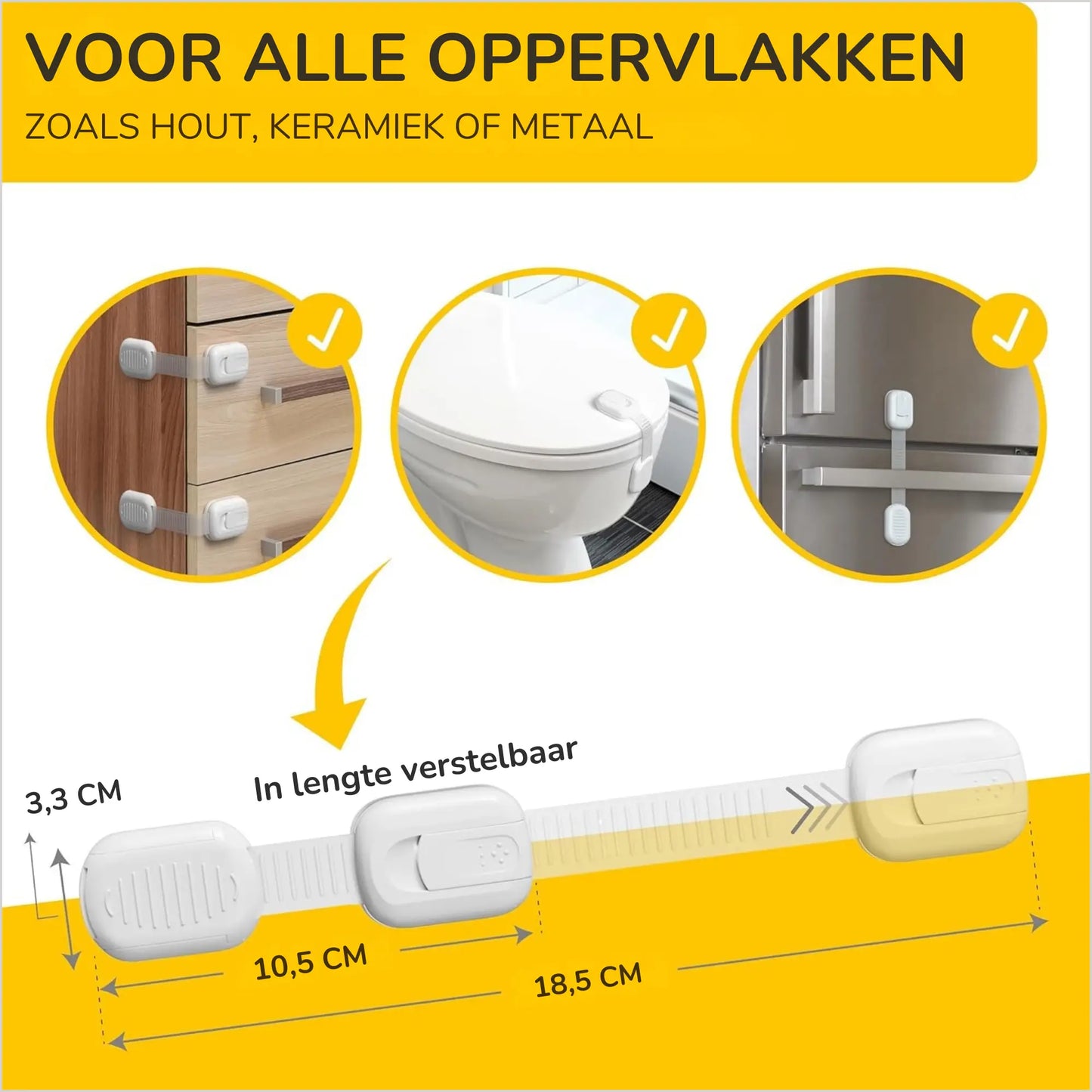 Kinderslot Kastjes Kastbeveiliging voor Kinderen 10 Stuks - Kastjes Beveiliging Baby - Zelfklevend - Wit