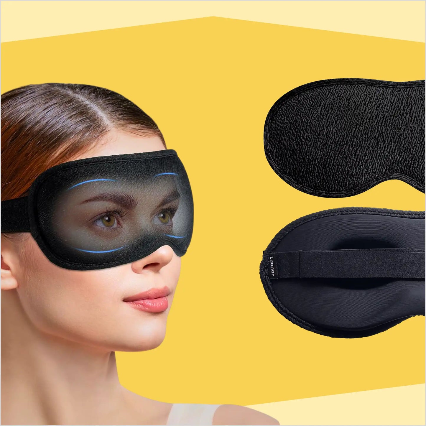 Slaapmasker voor Vrouwen en Mannen - 100% Verduisterend 3D Slaapmasker - Perfect voor Zijslapers - Zwart