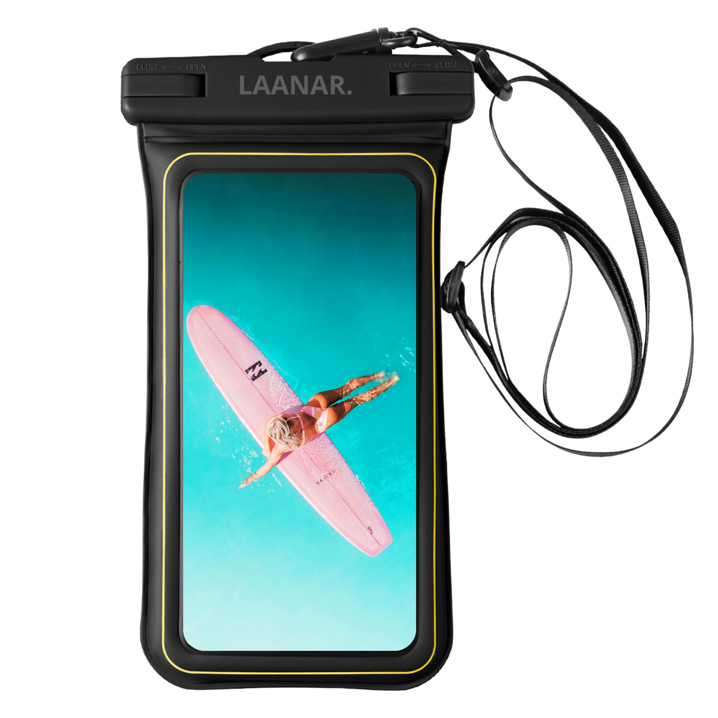 Waterdicht Telefoonhoesje Drijvend - Dry Bag Onderwater Hoesje Telefoon tot 6.8 inch - Waterbestendig - Zwart